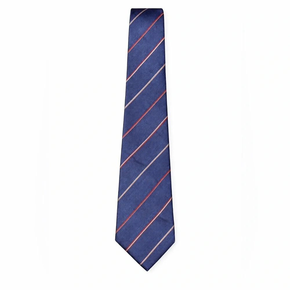 Vintage Dior Silk Tie Old‎ Money Aesthetic Luxury Designer Blue Stripe